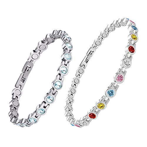 Jeroot Magnetic Anklet & Bracelets For Women, Magnetic Ankle Bracelets With 3500 Gauss Ultra Strength Magnets Magnetic Anklet For Swelling With Adjustment Tool #TOP13