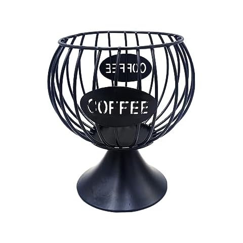 AUSTUFF Coffee Pod Holder, Large Capacity Metal Wire Coffee Pod Organizer, Espresso Pod Holder Storage Bowl for Counter Kitchen Cafe Bar Cover