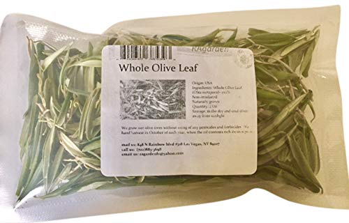 RAGARDEN Whole Olive Leaf, 5 oz/(1000 plus leaves). Grown in USA. Non- IRRADIATED, Non-GMO.