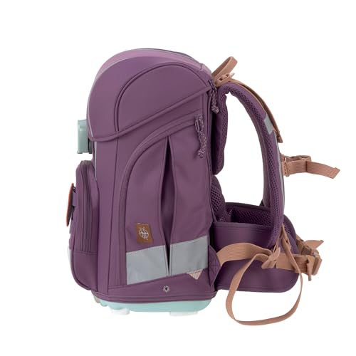 LÄSSIG 7-teiliges Schulranzen Set Kinder/School Set Boxy Unique purple