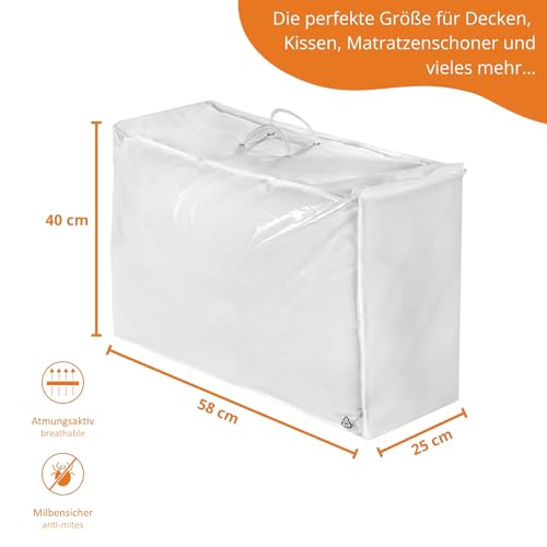 sleepling 5er Set Aufbewahrungstasche für Bettdecken, Aufbewahrung Taschen für Bettwäsche, Bettdecken und Kissen, Reißverschluss, Tragegriffe, staubfrei