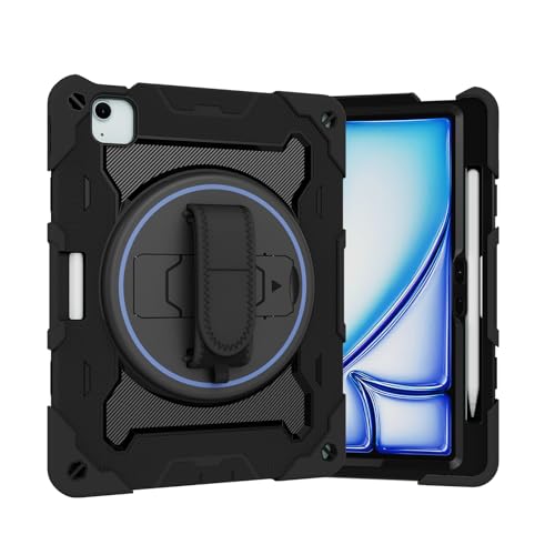 Coque iPad Air 11 anti-chute pour enfants idéale en voyage avec sa bandoulière réglable