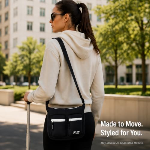Image of Reebok Crossbody Bags for Women - Lightweight Nylon Small Cross Body Bag Purse with Adjustable Strap for Casual Travel