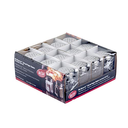 Tablecraft Mini Mason Salt & Pepper Shaker with Stainless Steel Top, 12 per Pack, 1.5 oz by Tablecraft - Used condition - US$25.78