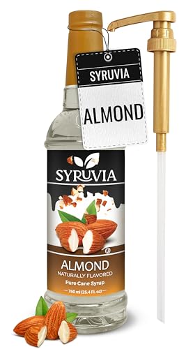 Syruvia Almond Syrup, Natural Flavors, Syrup for Drinks, Lat