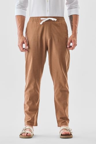 Image of SNITCH Men Trousers | Slim Fit Mid Rise Solid Design | Rayon Blend with Medium Stretch & Smooth Texture | Button & Zip Closure for Casual & Office Wear
