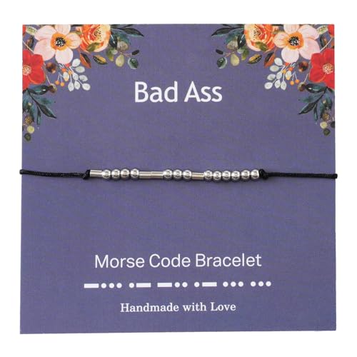 Morse Code Bracelets: Funny Inspirational Gifts for Women Sisters - Birthday Graduation Friendship Gifts for Her