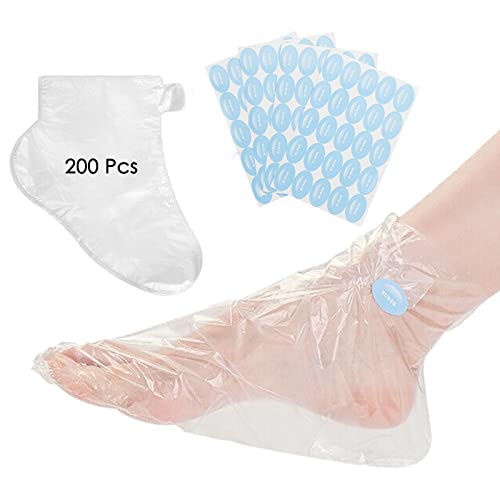 200 Counts Paraffin Wax Liners for Feet Paraffin Bath Mitts Covers for Therabath Wax Treatment Therapy Wax Refill Socks Extra Large XL Plastic Paraffin Wax Booties Bags