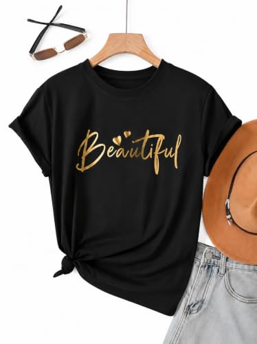 Image of Jawdrobe Women's Graphic Printed T-Shirt Soft Cotton Blend Tee for Everyday Style | Oversized Fit Half Sleeve Printed Round Neck T-Shirt for Women