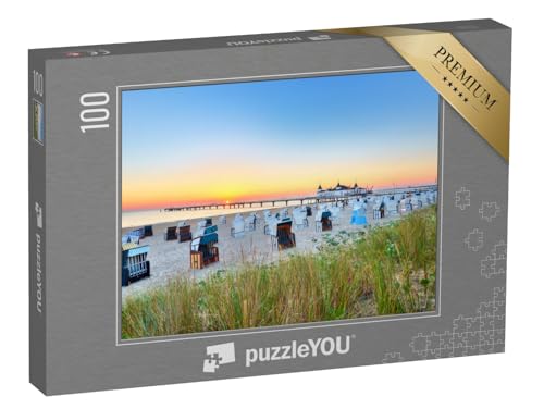 puzzleYOU: Puzzle 100 Teile „Morgenzeit am Ostseestrand, Ahlbecker Seebrücke“ – aus der Puzzle-Kollektion Usedom