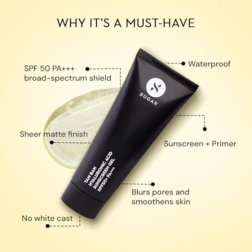 SUGAR Cosmetics Tan Ban Hyaluronic Acid Sunscreen SPF50+ PA+++ Gel thumbnail 7