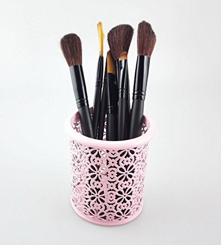 Yueton PENCIL HOLDER-00005 Hollow Flower Pattern Metal Pen Pencil Makeup Brush Holder Desk Container Organizer thumb #4