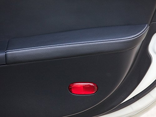 RedlineGoods Door armrest Covers Compatible with Nissan 350Z 2003-05. Tailor Made - not Universal. Genuine top-Grade Italian Black Leather with Black Thread