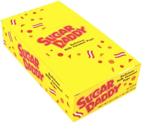 Sugar Daddies Milk Caramel Pops, 0.47oz, 48 Count (Pack of 1)
