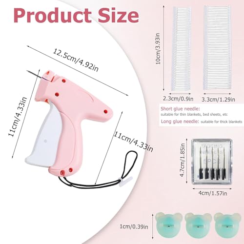 Image of TecoKart Quick Clothing Fixer Kit - Handheld Stitch Sewing Gun, Tagging & Stitching Tool for Garments, Saree Draping, and DIY Repairs - Includes 100 Glow Tags, 5 Needles & 1100 Barbed Pins
