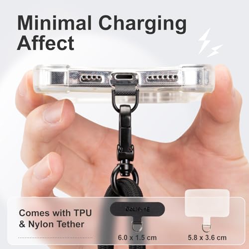 Image of Phone Lanyard Crossbody, Anti Theft Phone Strap with 2 Tether Tabs | With Leather Loop, Premium Metal Buckles, Adjustable Cell Phone Lanyard for Travel, Fits Most Smartphones, Apricot