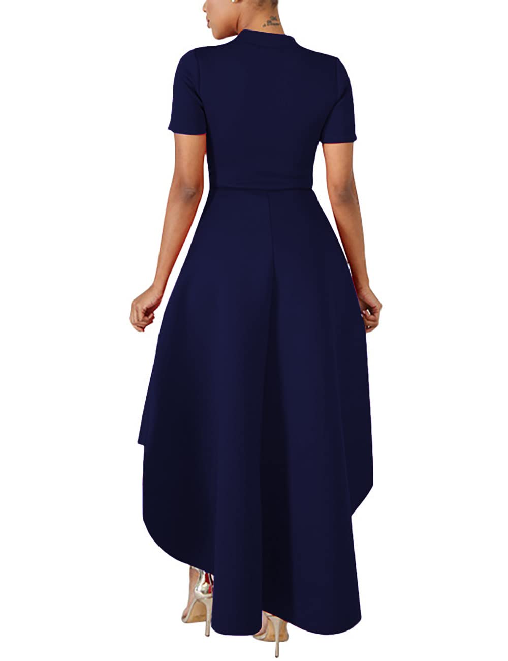 Lrady Womens Casual Shirt Dress High Low Irregular Hem Ruched Blouse Asymmetrical Peplum Long Tunic Tops