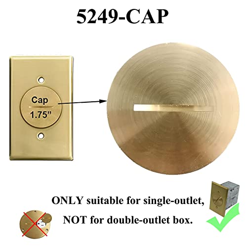 2 Pack 5249 Cap With O-Ring For Floor Box, Only Fits 5429 Single-Outlet, Replacement Brass Cap #TOP3