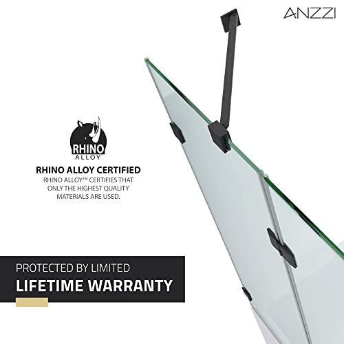 Anzzi Herald Series 48 In. By 58 In. Frameless Hinged Tub Door In Black #TOP7