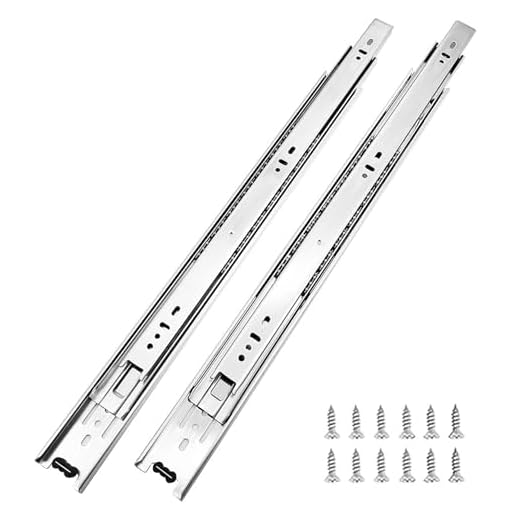 6 Pairs of 24 Inch Hardware 3-Section Full Extension Ball Bearing Side Mount Drawer Slides,100 LB Capacity Drawer Slide