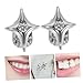 TOVINANNA 2pcs Star Tooth Grills Bold Costume Jewelry for Hip Hop Cosplay and Fashion Events Unique Removable Grills for Striking Visual Impact