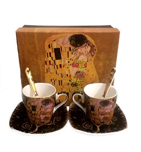Gustav Klimt Lot de 2 tasses à expresso en porcelaine Motif arbre de vie Cover