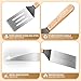 Stainless Steel Spatula Set, 2 Pieces Metal Spatula for Cast Iron Skillet, Metal Spatulas for Kitchen Use with Wooden Handle, Ideal for Frying Steak, Pancake, Cookie, Burger, Brownie or Desserts