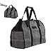 BOWUAI Waxed Canvas Firewood Carrier Bag, Portable Outdoor Log Carrier, Large Wood Storage Bag with Side Tool Straps, Tear and Durable for Home or Camping