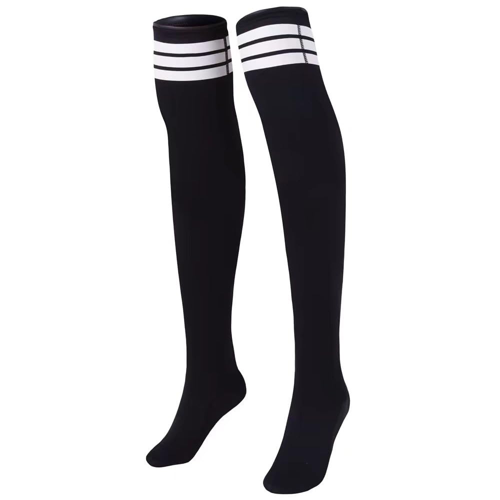 2mm Neoprene Women's Over Knee Thigh High Socks Diving Stocking Dive Long Socks Underwater Leg Warmers for Scuba Freediving, Black, Medium