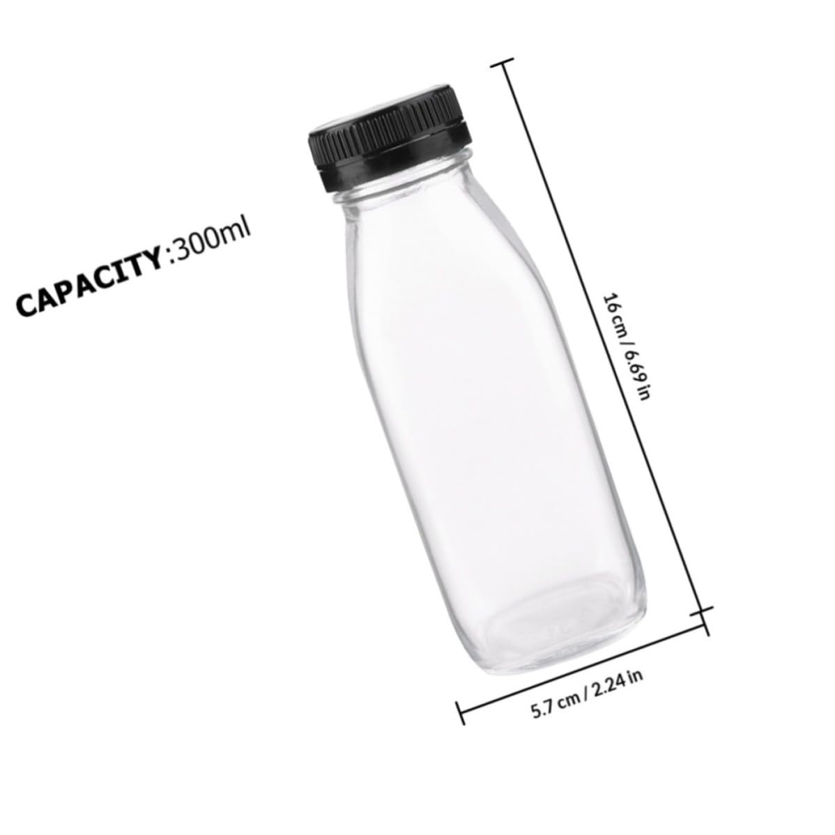 FRCOLOR 6 Piezas Botella de Vidrio Tapa Hermética Reutilizable 300ml