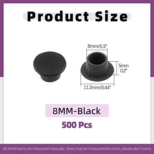Bouchons de trou en plastique noir assortiment cache vis 6mm clipsable - 3
