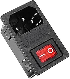 DIY-Kit 10Pcs Panel Mount AC Inlet Power Socket With Fuse Holer - Panel Mount AC Inlet Power Socket With Fuse Holer, Switch.