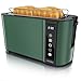 Produktbild Arendo - Edelstahl Toaster Langschlitz 4 Scheiben- Touchscreen  Doppelwandgehäuse  1500 W  Integrierter Brötchenaufsatz  7 Bräunungsgrade  Brotzentrierung  Restzeitanzeige  Memoryfunktion