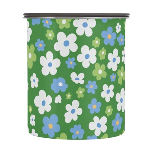 Contenedor para café acero inoxidable con diseño floral