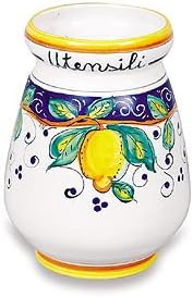 Arte D'Italia Imports Hand Painted Alcantara Utensil Holder - Handmade in Italy