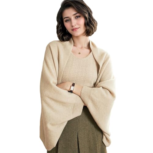 Elegant Cashmere Shawl Wraps Soft Cardigan Sweaters Wool Shawl Wraps Soft Pashmina Scarf with Sleeves for Women