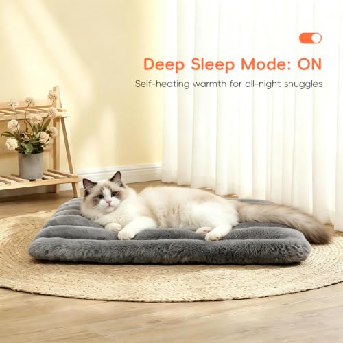 Cat Bed Mat for Indoor Cats, Self Warming Plush Cat Bed, 23.6"x15.7" Grey by NODARKO - Used condition - Image 6