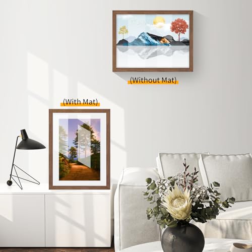 puthiac 13x19 Oak Wood Picture Frame - 13"x19" Poster Frames for Wall, 13x19 Picture Frames for Wall, 13 x 19 Picture Frames, 13 x 19 Frames for Wall(3 Pack, Walnut)