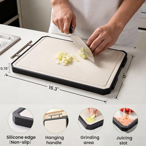 Tabla de cortar rectangular de titanio con ranura para jugos miniatura 2