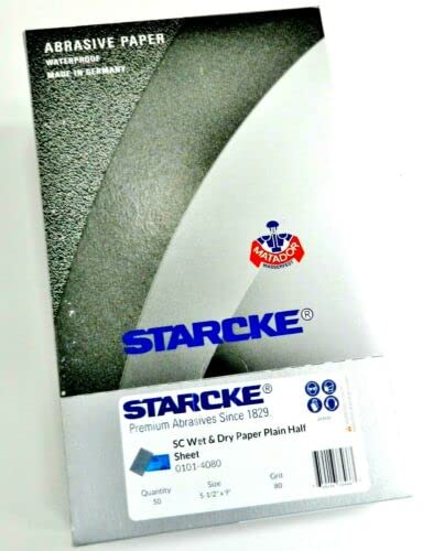 Matador Abrasive Wet or Dry Sandpaper 50 Sheet 80 Grit 5-1/2" x 9" Silicon Carbide Made in Germany