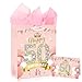 Rose Gold 50th Birthday Gift Bag for Women Large Pink Happy 50th Birthday Gift Bag with Happy 50th Birthday Card and Wrapping Tissue Paper Pink 50th Birthday Gift Bags with Handle for 50th Birthday