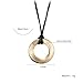 HONGYE Handmade Brushed Circle Long PU Leather Rope Pendant Necklace for Women