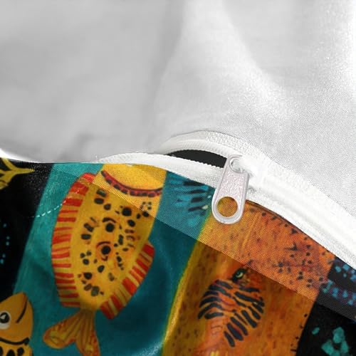 Housse de couette poisson hypoallergénique avec fermeture éclair 3D - 8