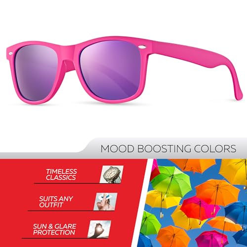 Image of Retro Rewind Polarized Sunglasses for Women Men - UV400 Classic Square Vintage Shades Trendy Unisex Sun Glasses