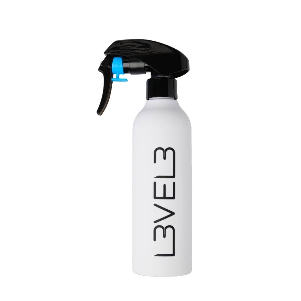 L3 Level 3 Rubberized Spray Bottle - Precise Action Mist Bottle for Effortless Hair Styling - Rubber Grip for Total Control