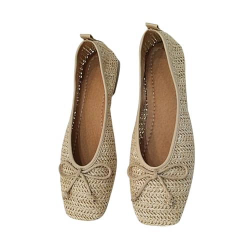 Zapatos de abuela retro FOMIYES con un impecable diseño plano de caña baja color marfil