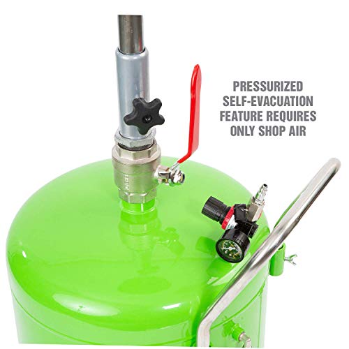 Oemtools 87042 18 Gallon Portable Oil Lift Drain, Waste Oil Drain With Steel Waste Oil Container, Oil Changing, Oil Dolly For Motor Oil Drain, Funnel Drain #TOP2