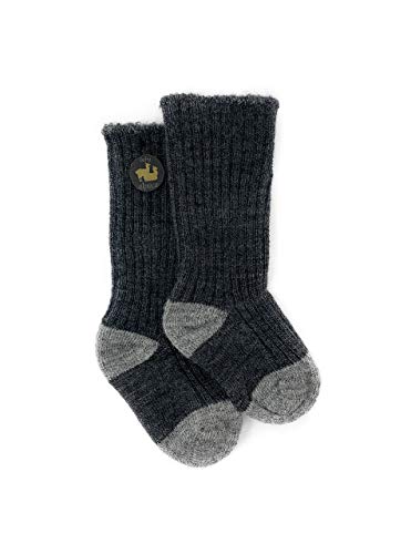 Warrior Alpaca Socks - Baby & Toddler Socks made from natural Baby Alpaca Wool, Dye-Free, Temperature Regulating (9-18 Months, Gray/Silver)
