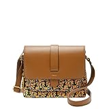Fossil Women's Kinley Fabric Small Crossbody Purse Handbag, Green Multi Palm (Model: ZB1706335)