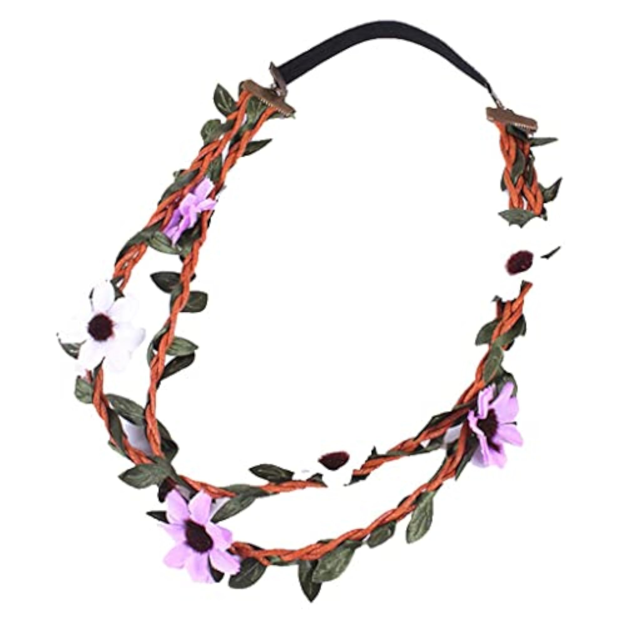 Multicolor Retro Flower Leaf Garland Hairband for Brides